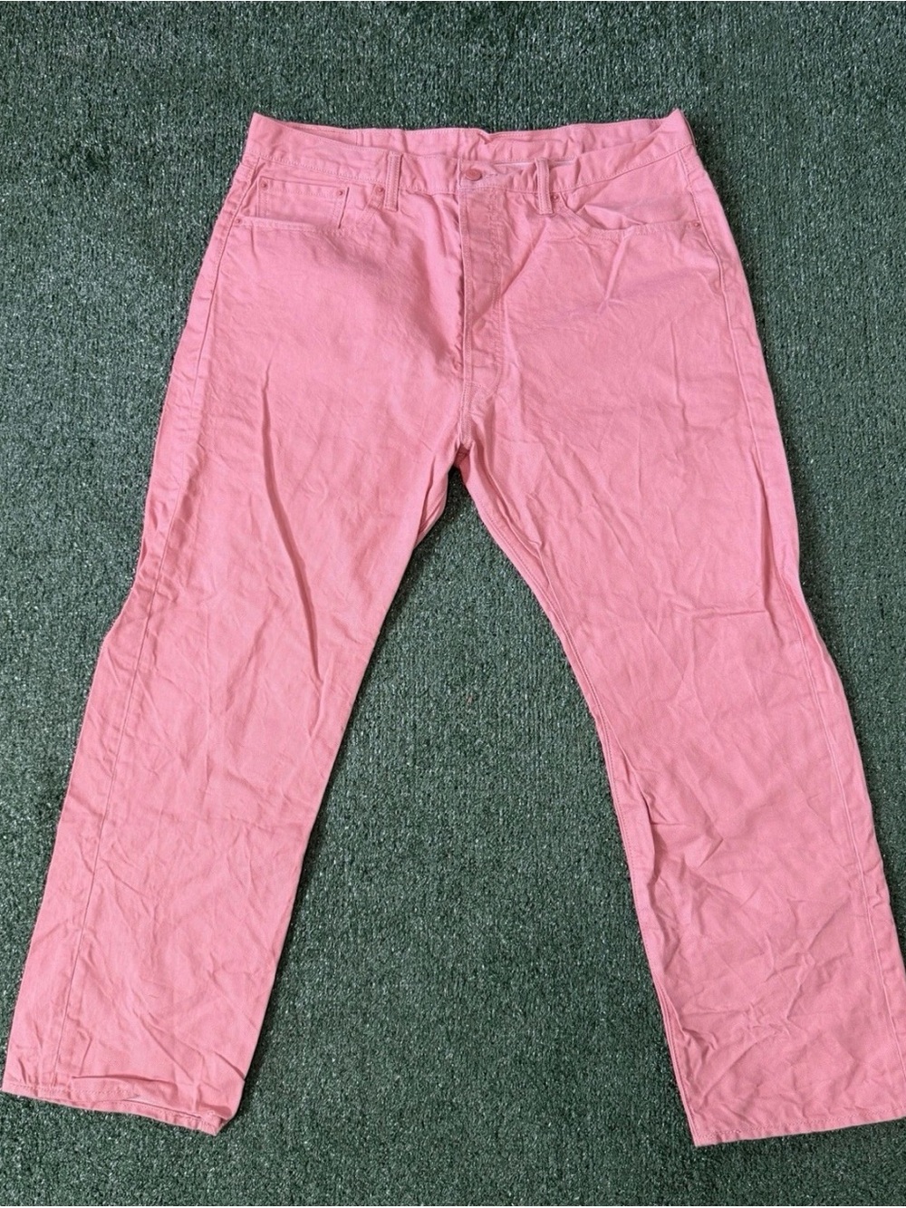 Levi's 501 Pink Denim Button-fly Straight Leg Men 40x30 Cotton